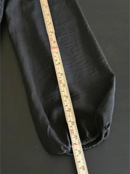 Dokotoo Women's XL Black Smocked Long Sleeve Mini Dress Scoop Neck Button Detail - Picture 11 of 11